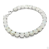 Sterling Silver Tennis Bracelet 8 Inch with 38 ctw Natural Moonstone