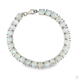 Sterling Silver Tennis Bracelet 8 Inch with 38 ctw Natural Moonstone