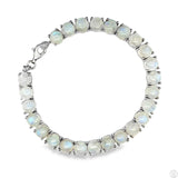 Sterling Silver Tennis Bracelet 8 Inch with 38 ctw Natural Moonstone