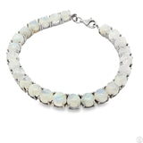 Sterling Silver Tennis Bracelet 8 Inch with 38 ctw Natural Moonstone