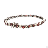 Sterling Silver Tennis Bracelet 8.25 Inch 8 ctw Natural Spessartine Garnet