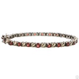Sterling Silver Tennis Bracelet 8.25 Inch 8 ctw Natural Spessartine Garnet