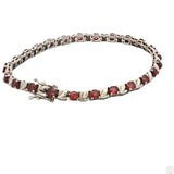Sterling Silver Tennis Bracelet 8.25 Inch 8 ctw Natural Spessartine Garnet
