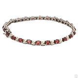 Sterling Silver Tennis Bracelet 8.25 Inch 8 ctw Natural Spessartine Garnet