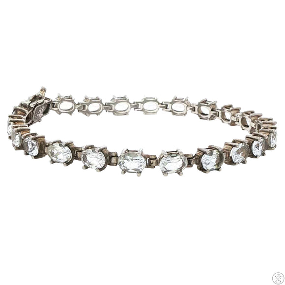 Sterling Silver Tennis Bracelet 8.5 inch 20 ctw Lab Created White Sapphire