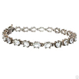 Sterling Silver Tennis Bracelet 8.5 inch 20 ctw Lab Created White Sapphire