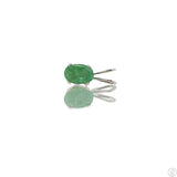Vintage Sterling Silver Solitaire Pendant .37 Carat Natural Emerald Oval Drop
