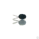 Vintage Sterling Silver Solitaire Pendant .53 Carat Natural Sapphire Oval Drop