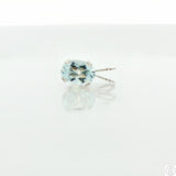 Vintage Sterling Silver Solitaire Pendant .62 Carat Natural Aquamarine Oval Drop
