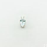 Vintage Sterling Silver Solitaire Pendant .62 Carat Natural Aquamarine Oval Drop