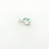 Vintage Sterling Silver Solitaire Pendant .62 Carat Natural Aquamarine Oval Drop