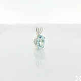Vintage Sterling Silver Solitaire Pendant .62 Carat Natural Aquamarine Oval Drop