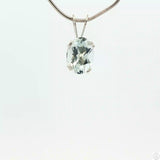 Vintage Sterling Silver Solitaire Pendant .62 Carat Natural Aquamarine Oval Drop