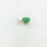 Vintage Sterling Silver Solitaire Pendant .68 Carat Natural Emerald Oval Drop