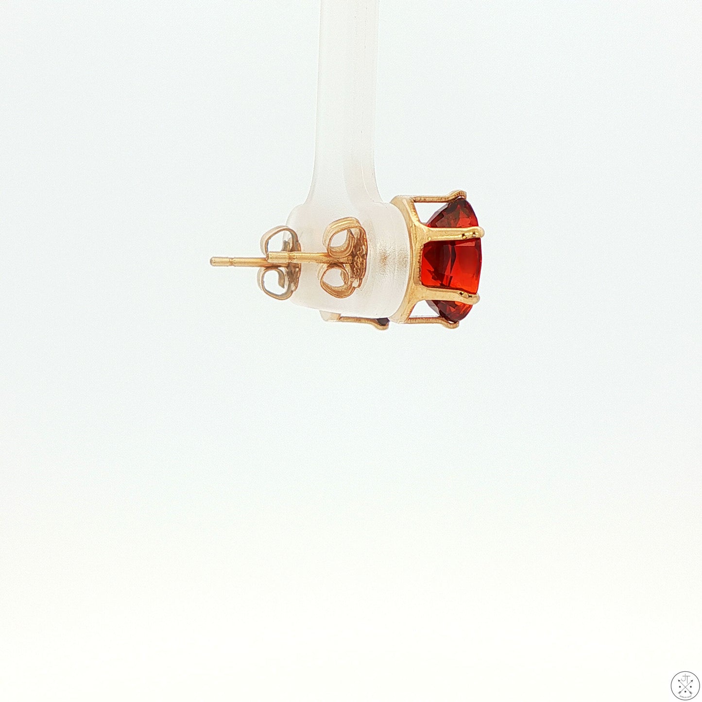 Vintage 14k Gold Filled Stud Earrings with 4.67 ctw Natural Spessartine 9x7 mm