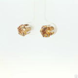 Vintage Sterling Silver Stud Earrings with 4.22 ctw lab created YAG Garnet Yellow