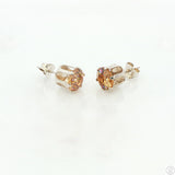 Vintage Sterling Silver Stud Earrings with 4.22 ctw lab created YAG Garnet Yellow