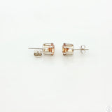 Vintage Sterling Silver Stud Earrings with 4.22 ctw lab created YAG Garnet Yellow