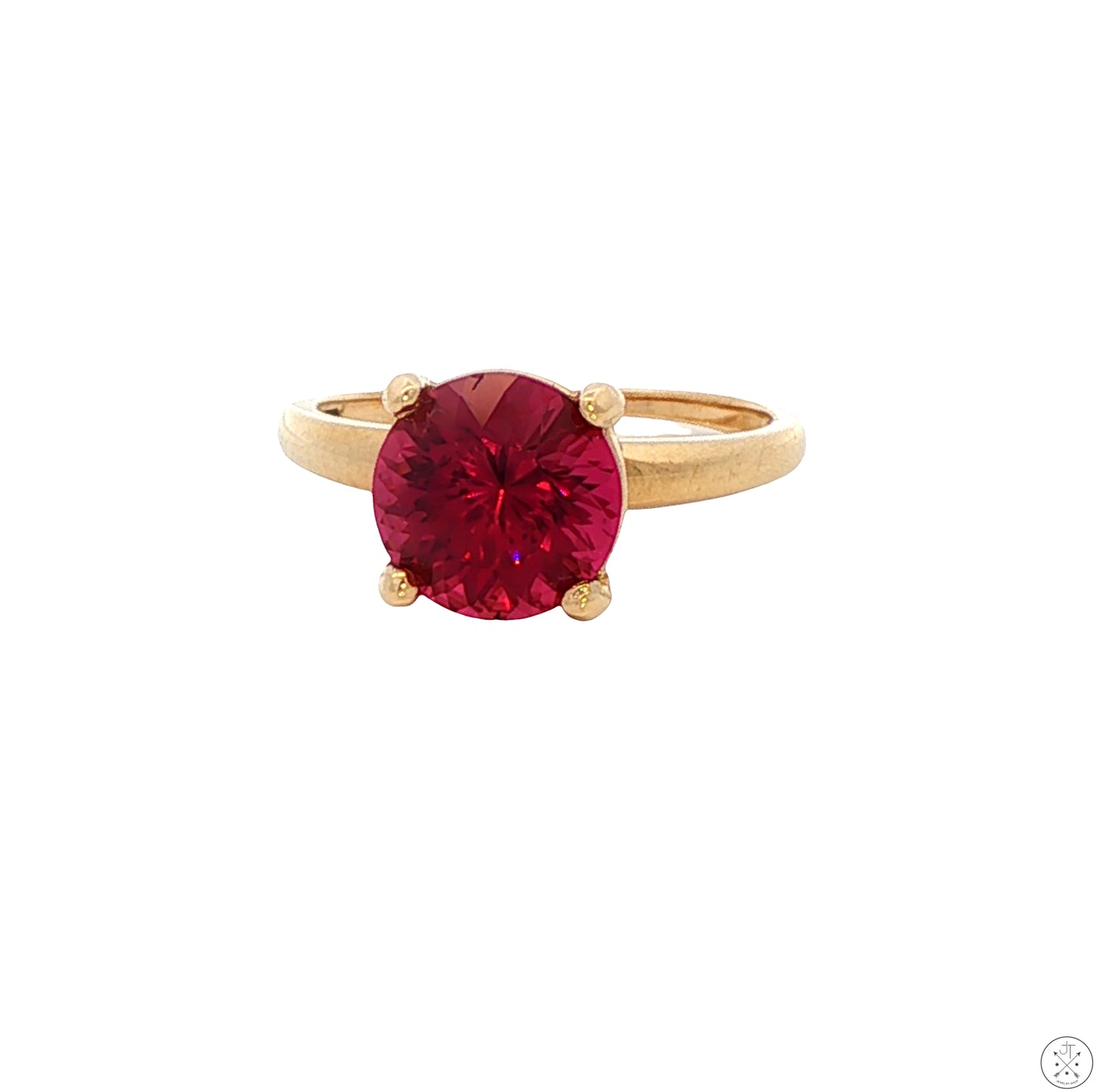 14k Yellow Gold Solitaire Ring 2.34 carat Natural Malaya Umbalite Garnet Size 5
