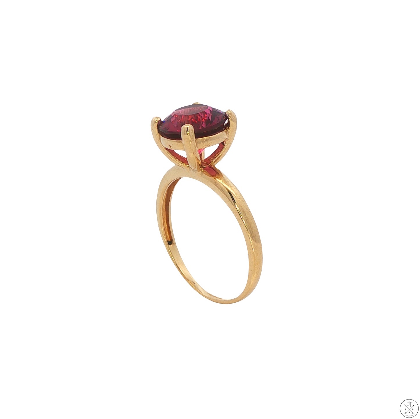 14k Yellow Gold Solitaire Ring 2.34 carat Natural Malaya Umbalite Garnet Size 5