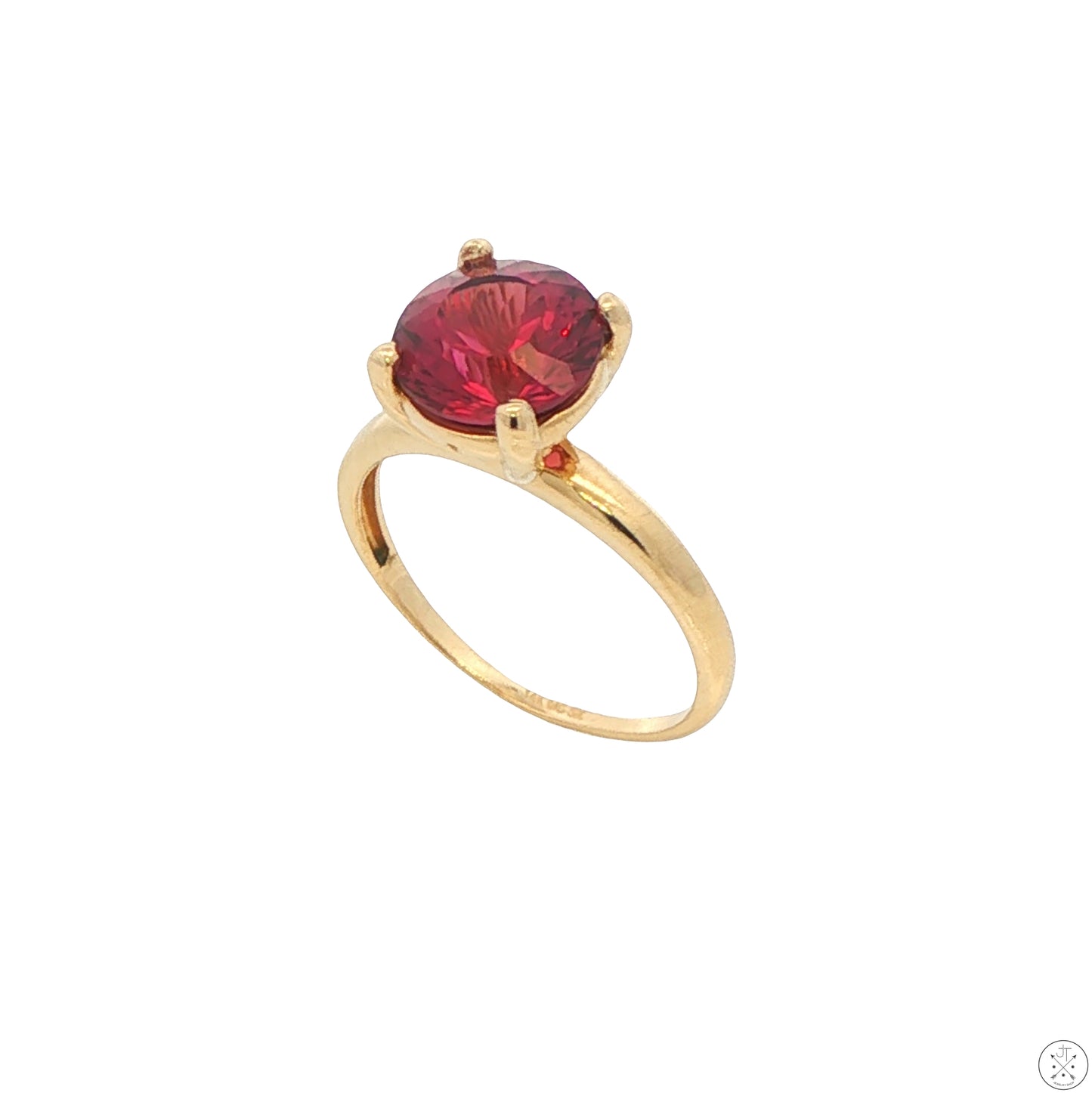 14k Yellow Gold Solitaire Ring 2.34 carat Natural Malaya Umbalite Garnet Size 5