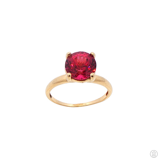 14k Yellow Gold Solitaire Ring 2.34 carat Natural Malaya Umbalite Garnet Size 5