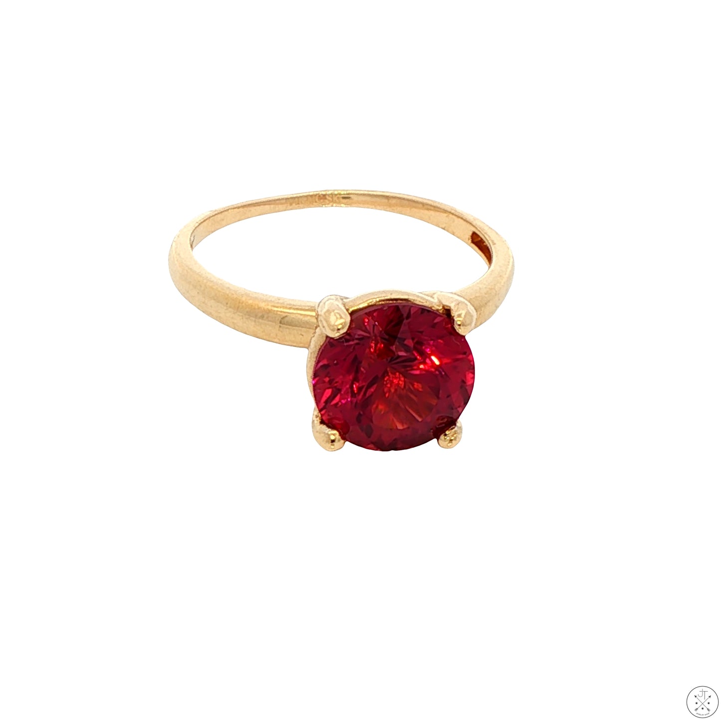 14k Yellow Gold Solitaire Ring 2.34 carat Natural Malaya Umbalite Garnet Size 5