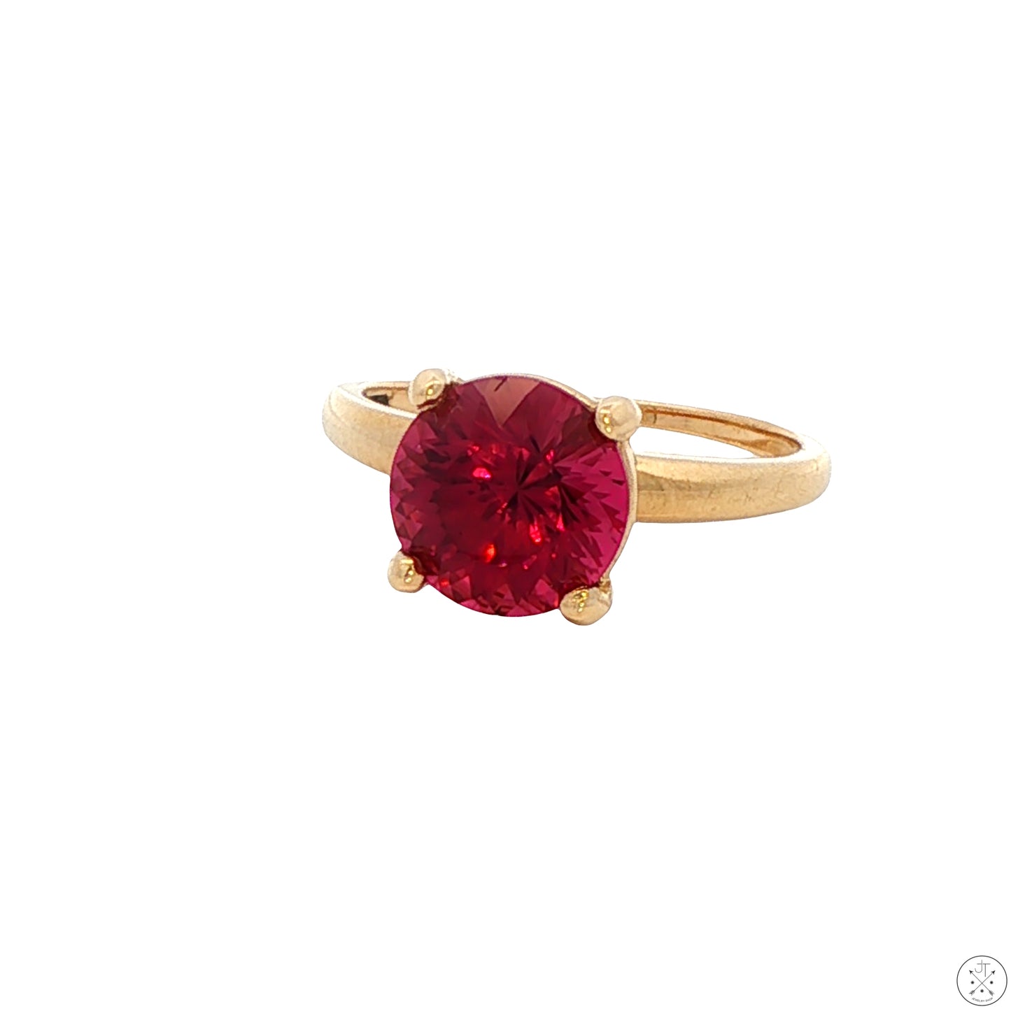 14k Yellow Gold Solitaire Ring 2.34 carat Natural Malaya Umbalite Garnet Size 5