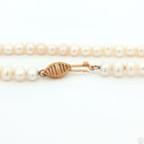 Vintage 10k Yellow Gold 7.75 Inch 5.5 mm Oval Pearl Bracelet