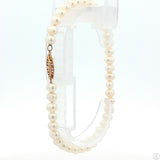 Vintage 10k Yellow Gold 7.75 Inch 5.5 mm Oval Pearl Bracelet