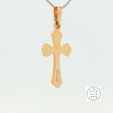 Antique 14k Yellow Gold Cross Pendant 1 Inch Vintage