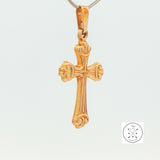 Antique 14k Yellow Gold Cross Pendant 1 Inch Vintage