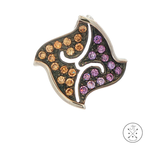 2003 LeVian Sterling Silver Pendant with Citrine and Amethyst Grand Sample