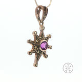 2001 LeVian Sterling Silver Pendant Natural Amethyst and Marcasite Grand Sample Star