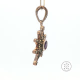 2001 LeVian Sterling Silver Pendant Natural Amethyst and Marcasite Grand Sample Star