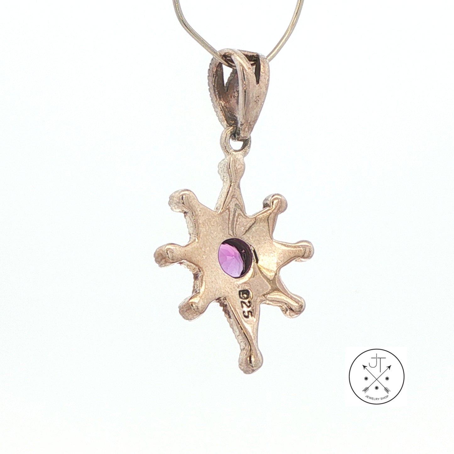 2001 LeVian Sterling Silver Pendant Natural Amethyst and Marcasite Grand Sample Star