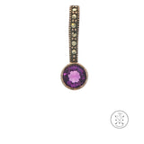 2001 LeVian Sterling Silver Pendant Natural Amethyst and Marcasite Grand Sample Large