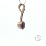 2001 LeVian Sterling Silver Pendant Natural Amethyst and Marcasite Grand Sample Large