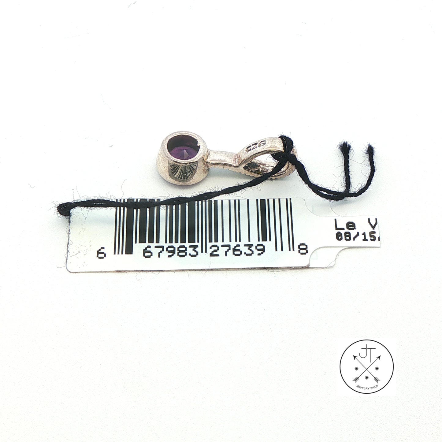 2001 LeVian Sterling Silver Pendant Natural Amethyst and Marcasite Grand Sample Small