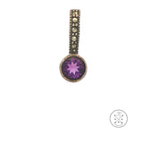 2001 LeVian Sterling Silver Pendant Natural Amethyst and Marcasite Grand Sample Small
