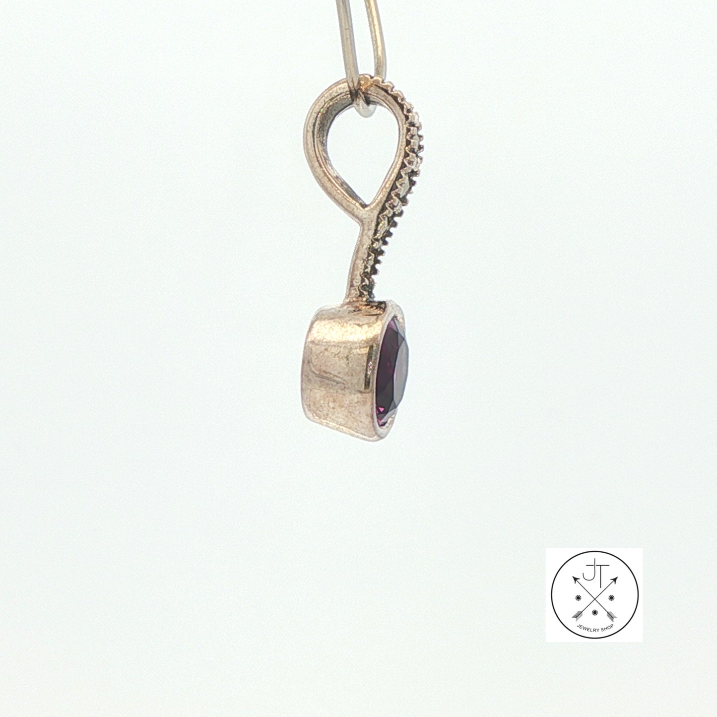 2001 LeVian Sterling Silver Pendant Natural Amethyst and Marcasite Grand Sample Small