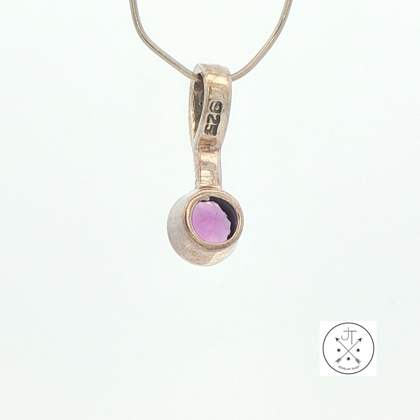 2001 LeVian Sterling Silver Pendant Natural Amethyst and Marcasite Grand Sample Small