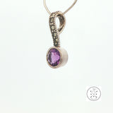 2001 LeVian Sterling Silver Pendant Natural Amethyst and Marcasite Grand Sample Small
