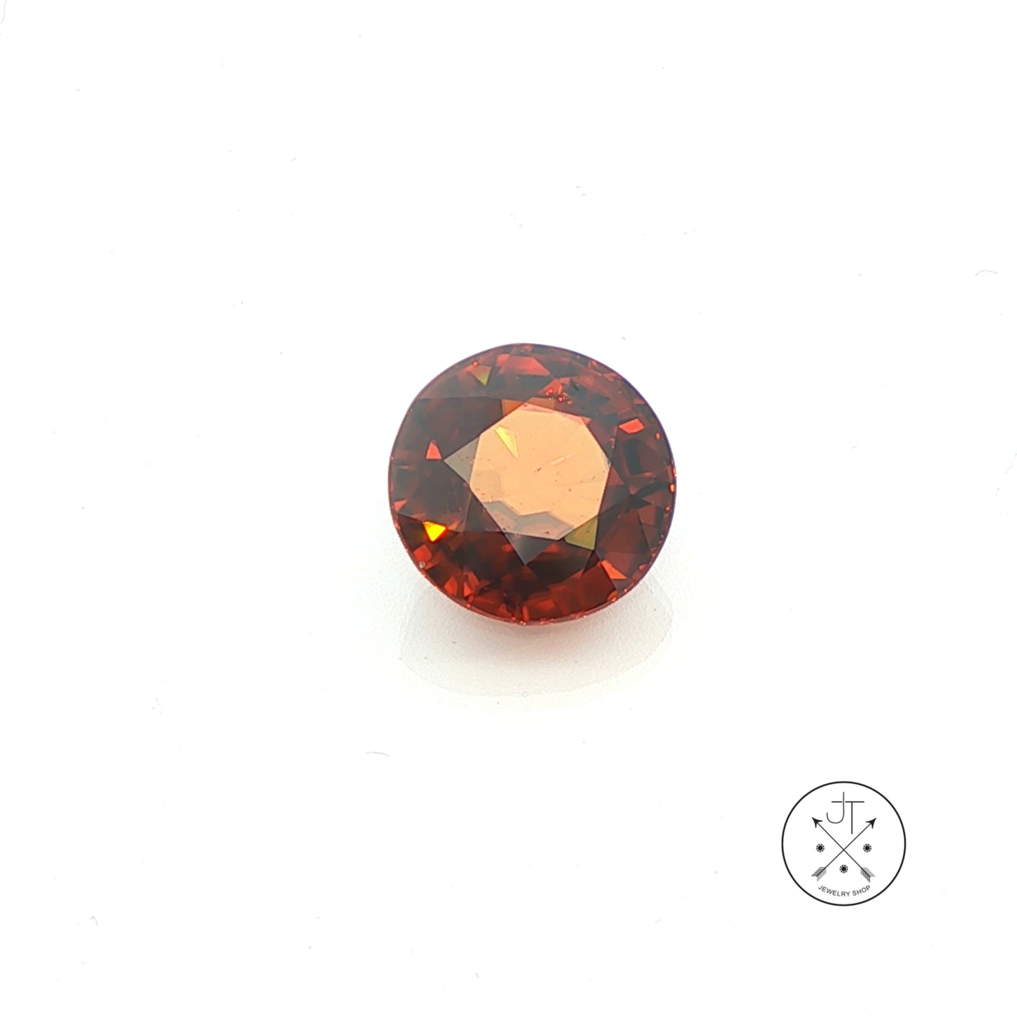 5.21 Carat Natural Orange Zircon 9.5 mm Round Faceted Gemstone Loose