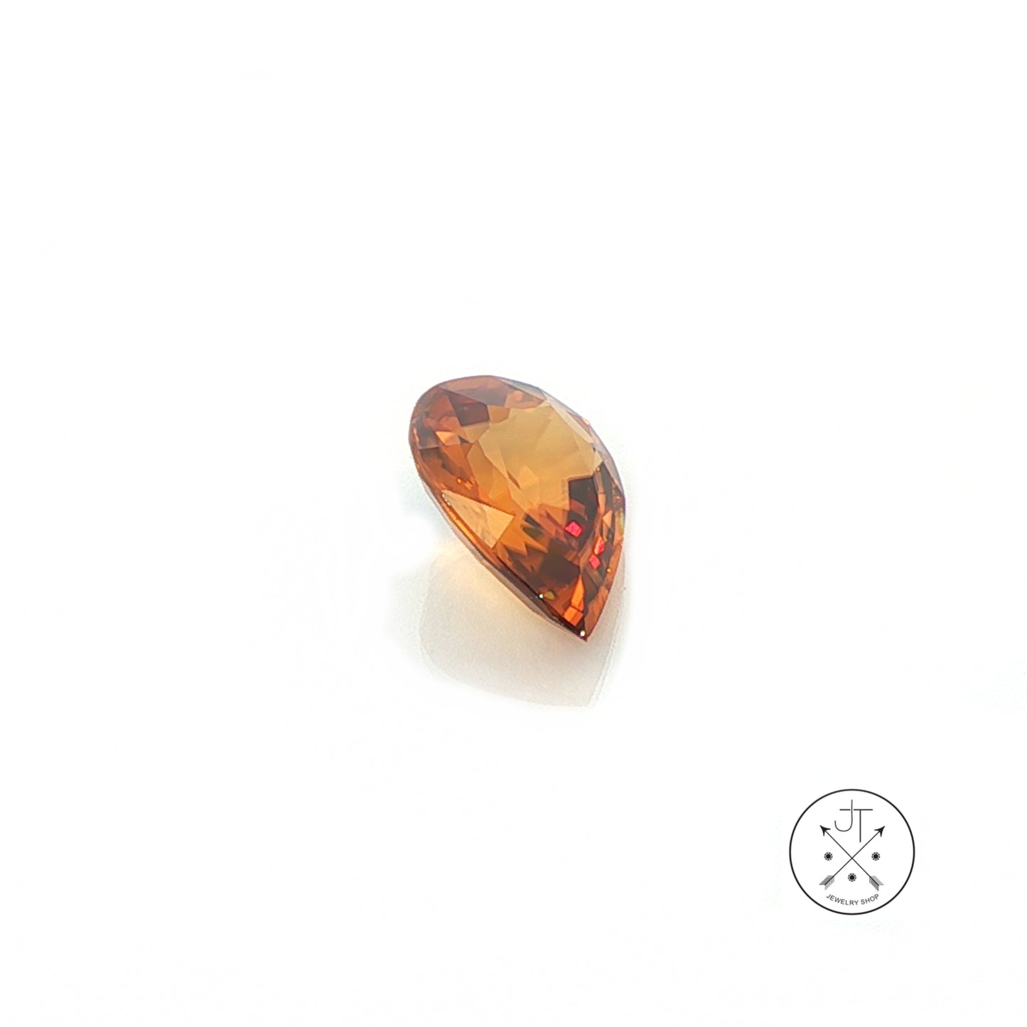 4.88 Carat Natural Orange Zircon 12.5 x 9.2 mm Pear Faceted Gemstone Loose
