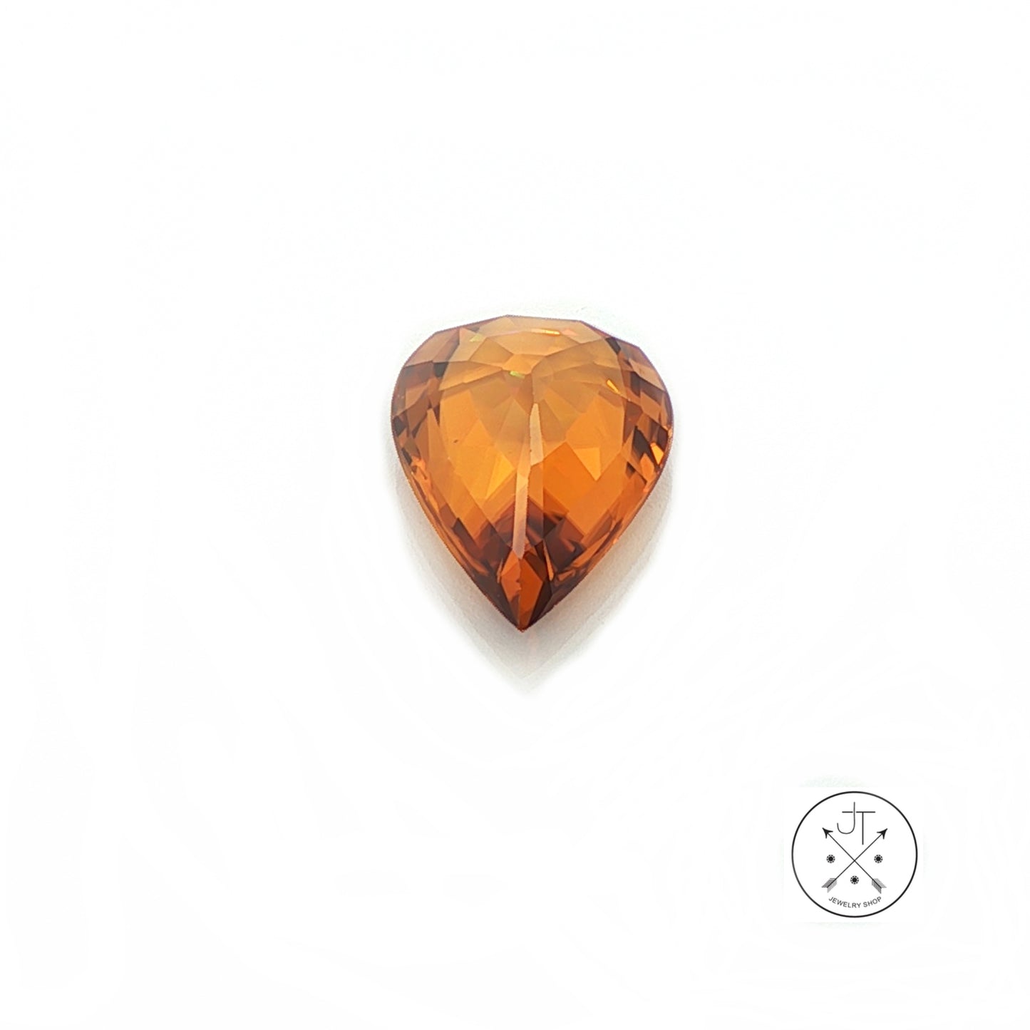 4.88 Carat Natural Orange Zircon 12.5 x 9.2 mm Pear Faceted Gemstone Loose