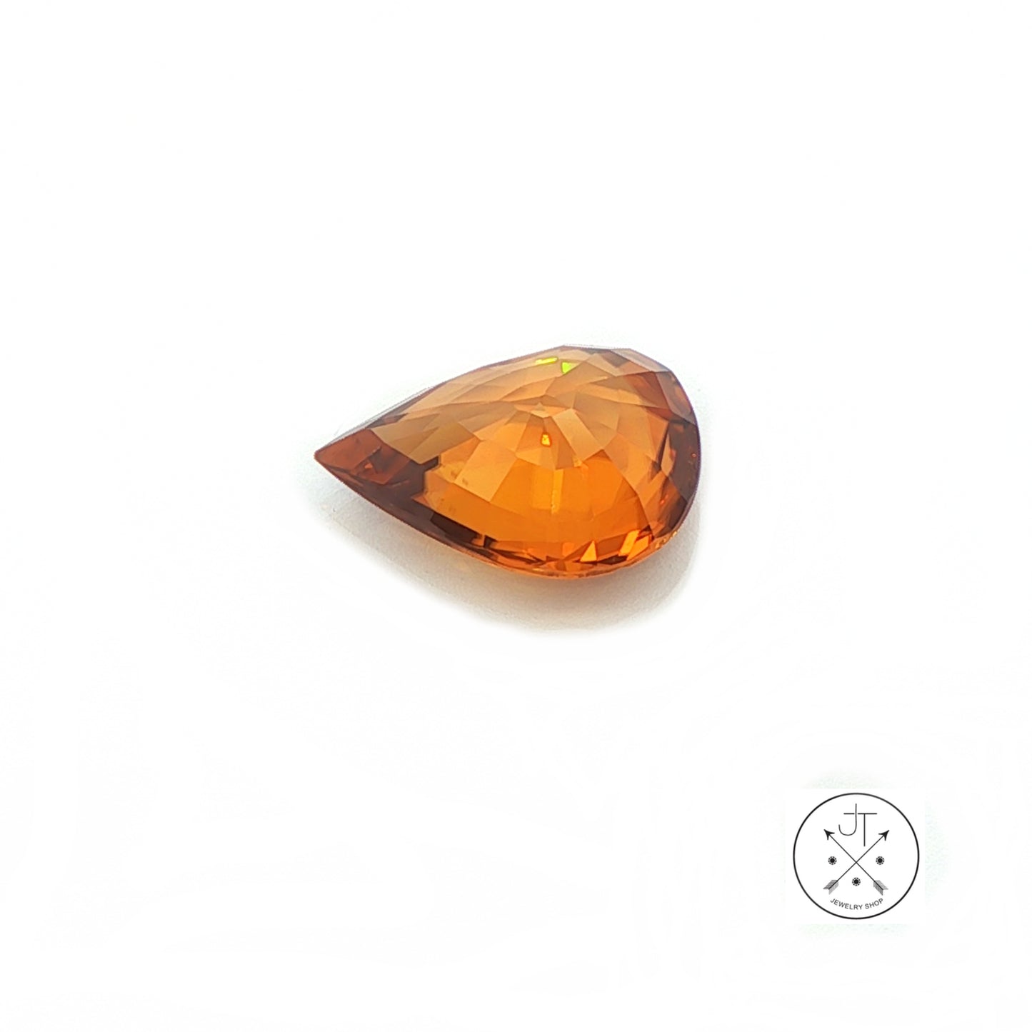 4.88 Carat Natural Orange Zircon 12.5 x 9.2 mm Pear Faceted Gemstone Loose