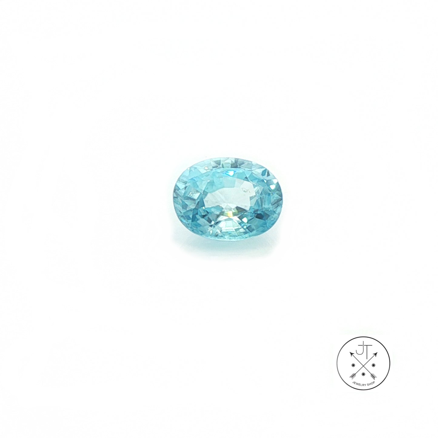 2.68 Carat Natural Blue Zircon 9 x 7 mm Oval Faceted Gemstone Loose