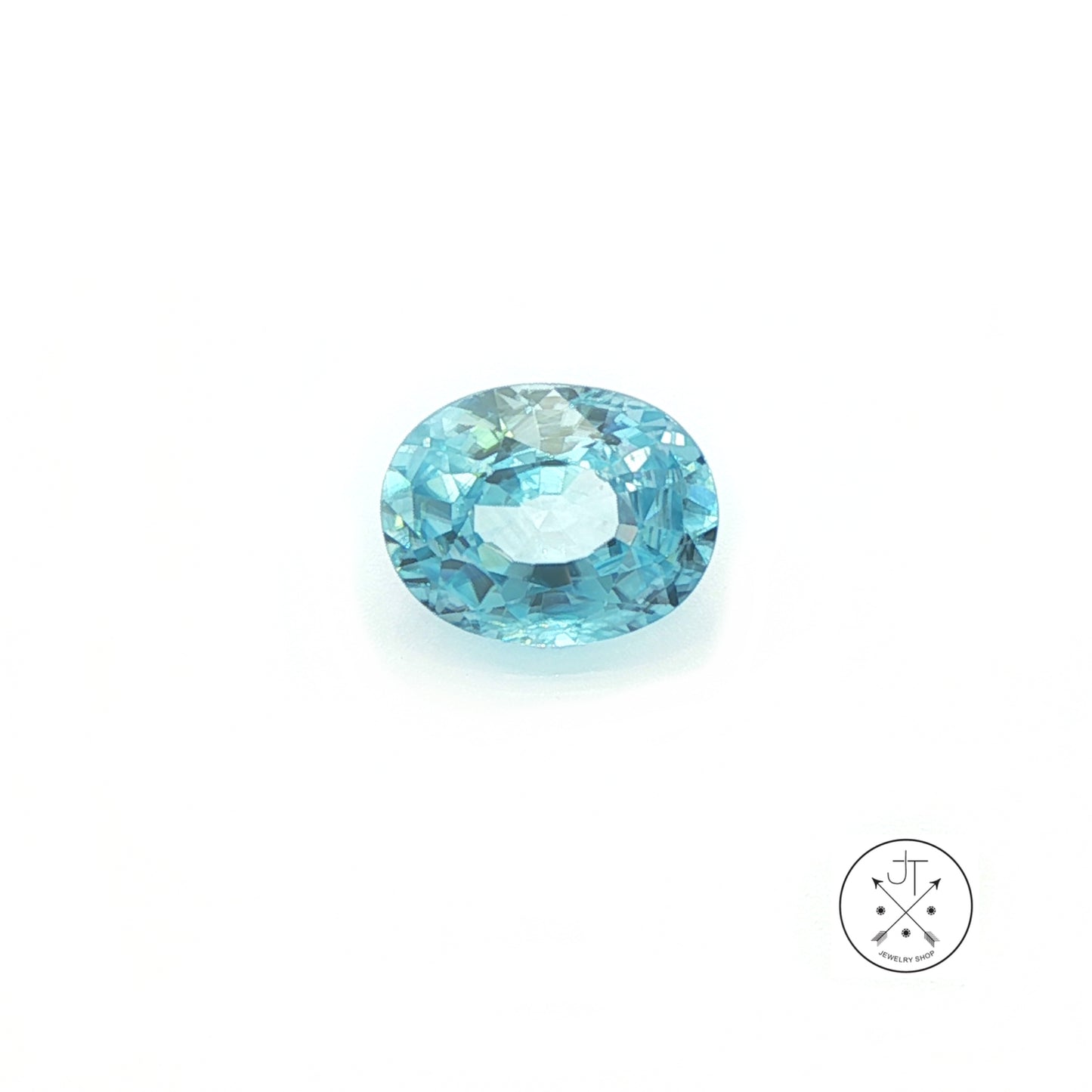 2.68 Carat Natural Blue Zircon 9 x 7 mm Oval Faceted Gemstone Loose