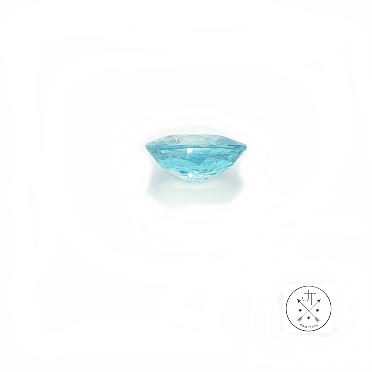 2.68 Carat Natural Blue Zircon 9 x 7 mm Oval Faceted Gemstone Loose